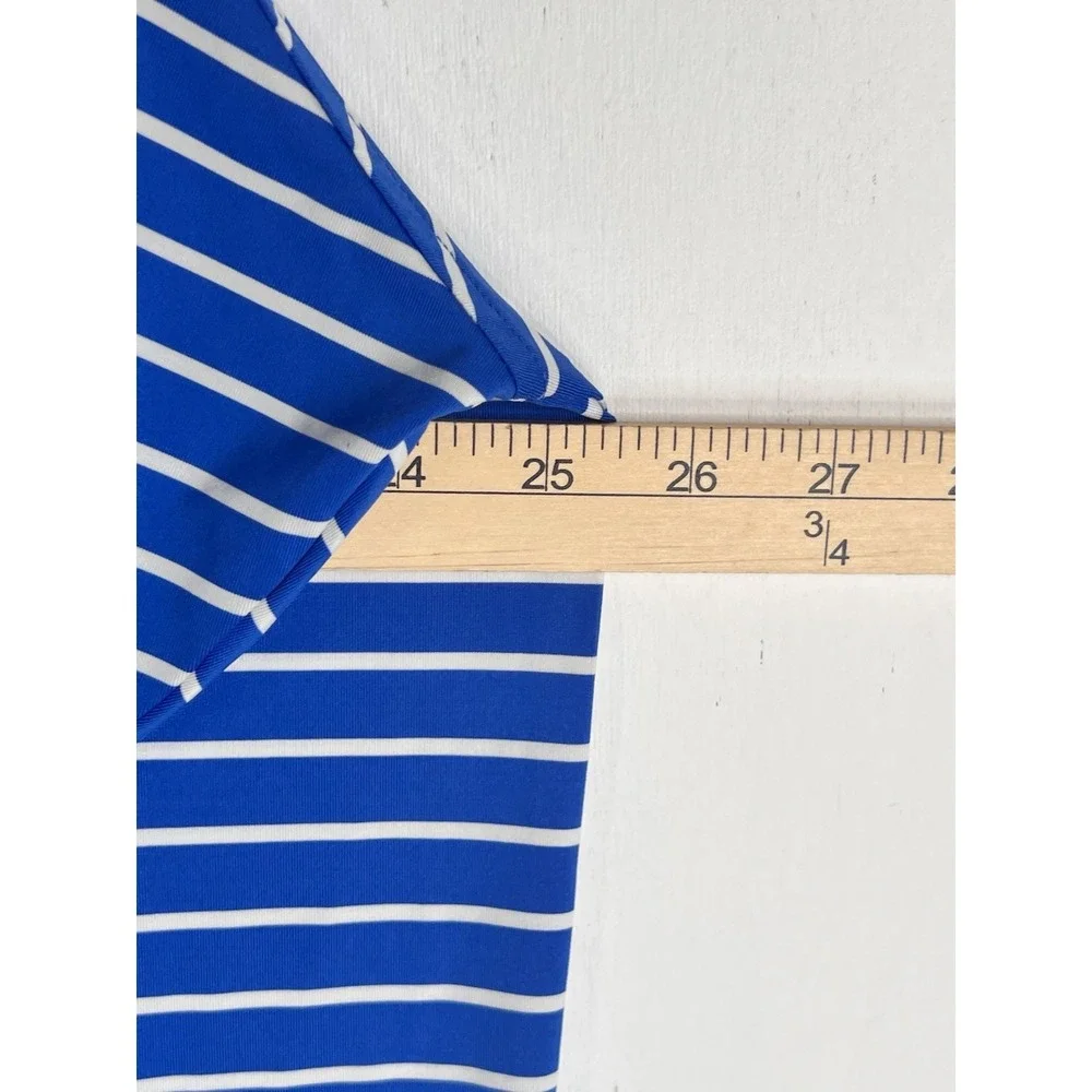 FootJoy Polo Shirt Mens XL Blue Striped Golf FJ Performance‎ Stretch Teton Pines